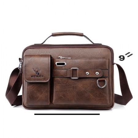 Men & Women Pu Leather Shoulder Bag (Brown Shape)